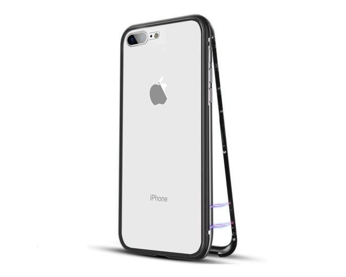 Magneto Bumper Case - Μαγνητική Θήκη Clear / Black (iPhone 7 Plus / 8 Plus)