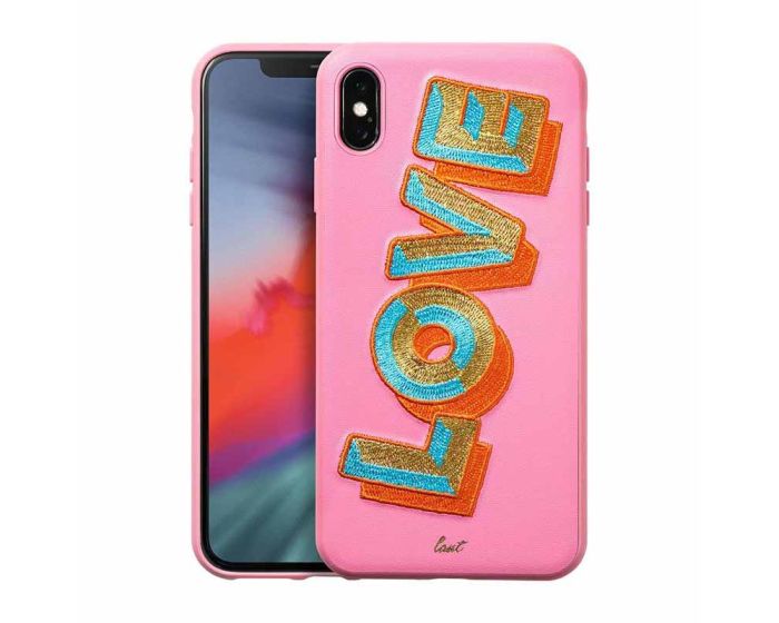 Laut Faux Leather Hybrid Case Θήκη TPU με Κέντημα Love - Pink (iPhone Χ / Xs)
