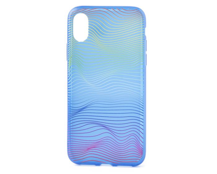 Slim Fit Gel Case Color Curves Θήκη Σιλικόνης Διάφανη Μπλε (iPhone X / Xs)