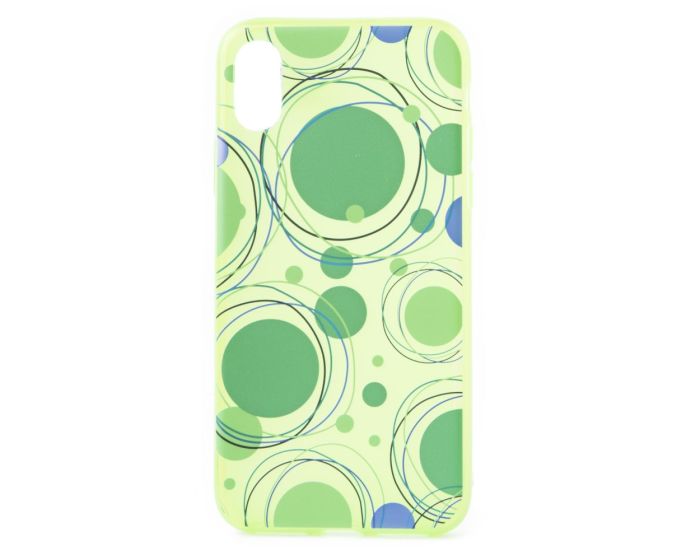Slim Fit Gel Case Green Bubbles Θήκη Σιλικόνης Πράσινο (iPhone X / Xs)