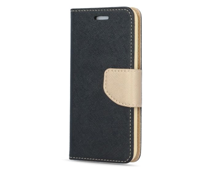 Tel1 Fancy Diary Case Θήκη Πορτοφόλι με δυνατότητα Stand Black / Gold (Samsung Galaxy J3 / J3 2016)