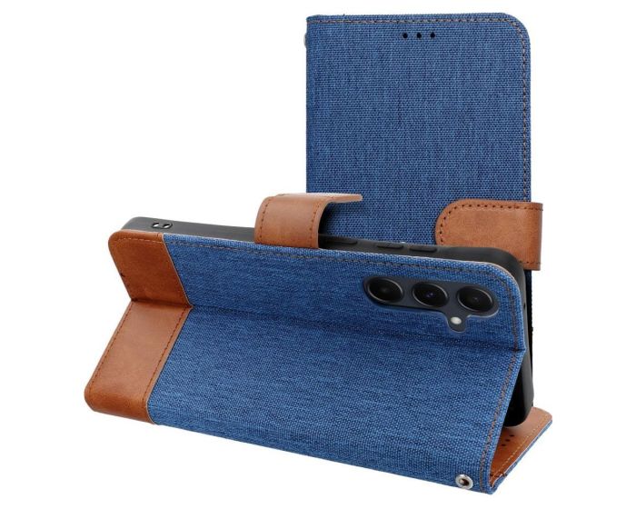 Jeans Book Case Θήκη Πορτοφόλι με Stand - Blue (Samsung Galaxy S25 Plus)