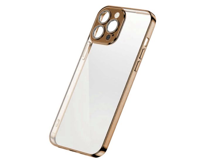 Joyroom JR-BP908 Chery Mirror Electroplated Hard Back Cover - Θήκη Πλαστική Clear / Gold (iPhone 13 Pro)