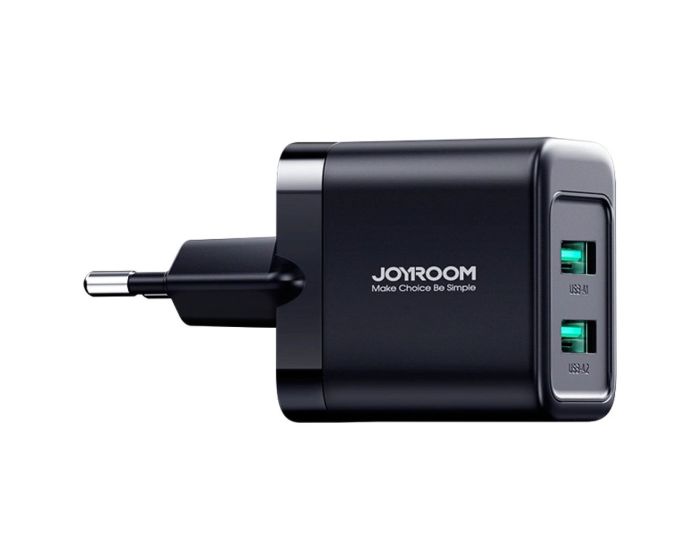 Joyroom JR-TCN01 Mains Charger 2xUSB-A 12W 2.4A Φορτιστής - Black
