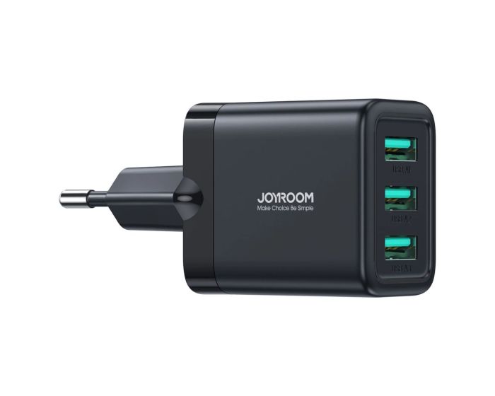 Joyroom JR-TCN02 Mains Charger 3xUSB-A 17W 3.4A Φορτιστής - Black