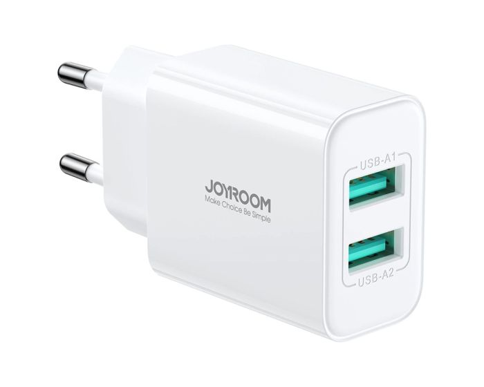 Joyroom JR-TCN04 Mains Charger 2xUSB-A 10.5W 2.1A Φορτιστής - White