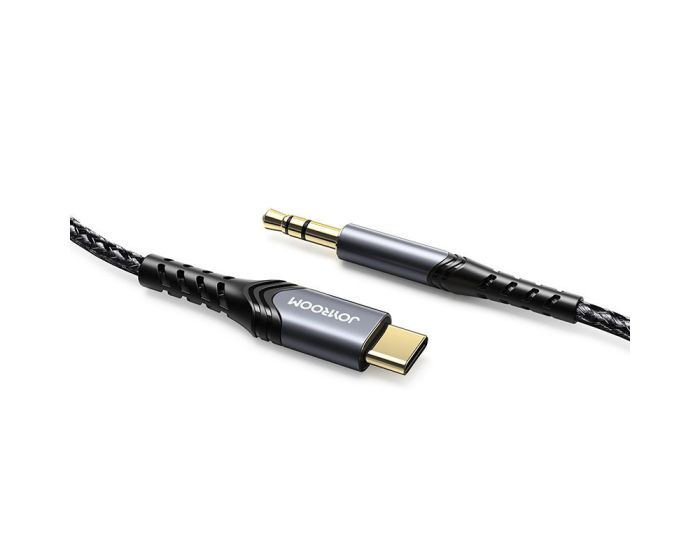 Joyroom SY-A03 Stereo Audio 3.5mm Jack AUX to Type-C Cable Καλώδιο 1m Black