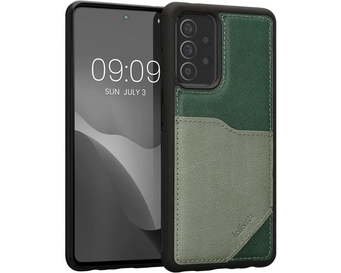 Kalibri Faux Leather Case with Card Slot Σκληρή Θήκη (59487.80) Dark Green / Light Green (Samsung Galaxy A52 / A52s)