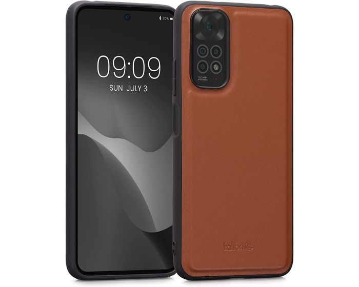 Kalibri Leather Hard Case Δερμάτινη Θήκη (58779.29) Orange (Xiaomi Redmi Note 11 / 11S 4G)