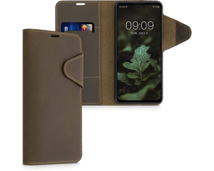 Kalibri Leather Wallet Case Δερμάτινη Θήκη Πορτοφόλι (56688.05) Καφέ (Xiaomi Poco M4 Pro 5G / Redmi Note 11T 5G / 11S 5G)