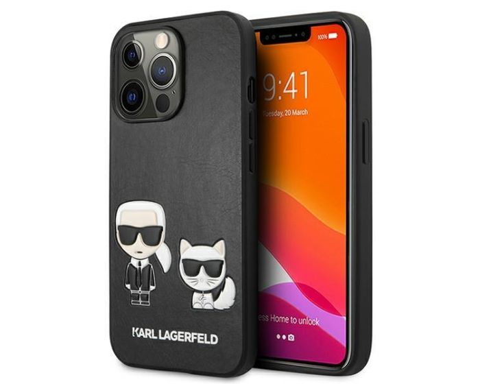 Karl Lagerfeld KLHCP13XPCUSKCBK Hardcase Embossed Ikonik Karl & Choupette - Black (iPhone 13 Pro Max)