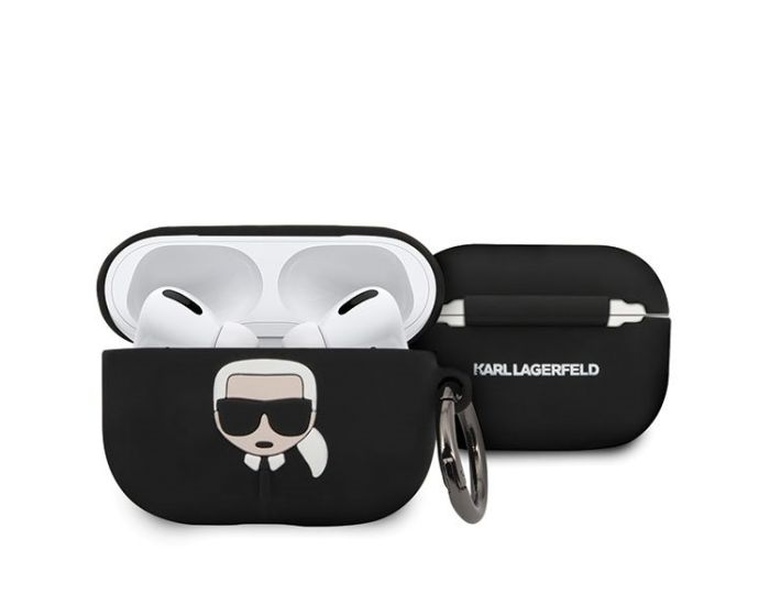 Karl Lagerfeld KLACAPSILGLBK Silicone Airpods Pro Case Θήκη Σιλικόνης για Airpods Pro - Black