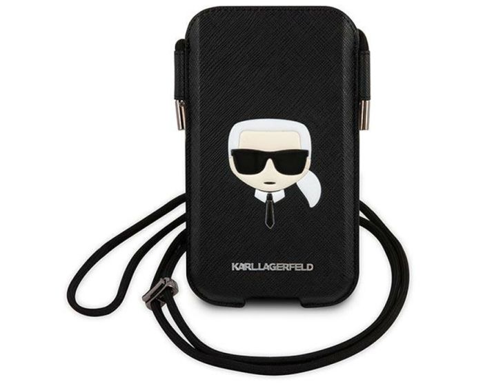 Karl Lagerfeld KLHCP12MOPHKHK Protective Hardcase Θήκη Πουγκί για Smartphone έως 6.1'' Karl's Head