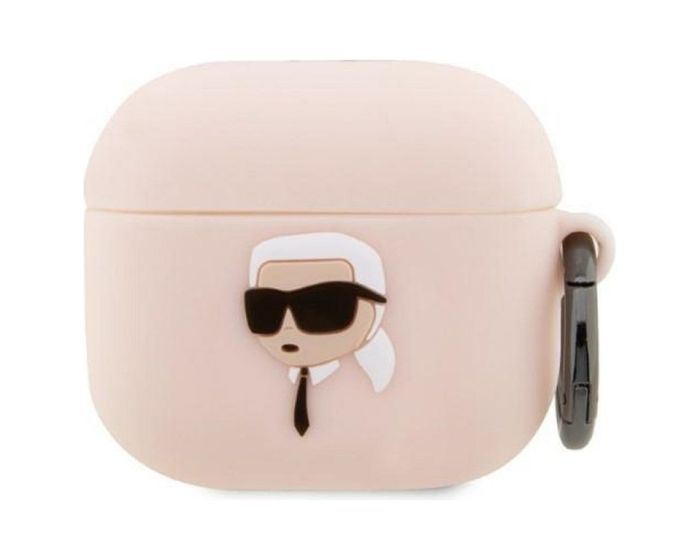 Karl Lagerfeld Karl Head 3D KLAPRUNIKP Silicone Airpods Pro Case Θήκη Σιλικόνης για Airpods Pro - Pink - MT83128