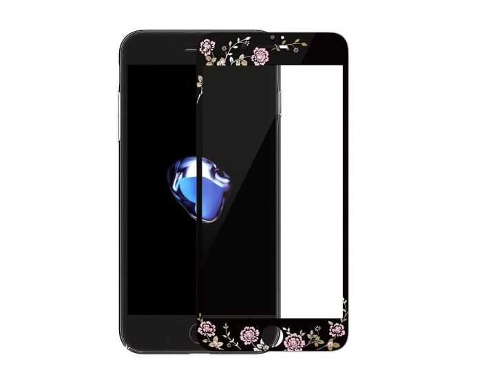 KAUARO Full Face Curved 9H Tempered Glass Black With Strass (iPhone 7 / 8 / SE 2020 / 2022)
