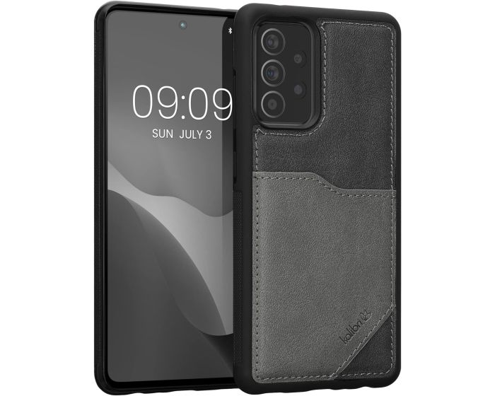 Kalibri Faux Leather Case with Card Slot Σκληρή Θήκη (59487.22) Grey / Light Grey (Samsung Galaxy A52 / A52s)