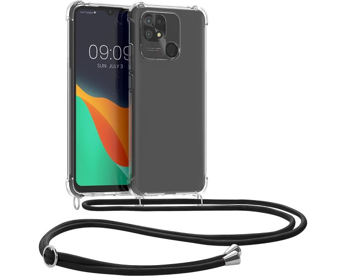 KWmobile Crossbody Silicone Case with Black Neck Cord Lanyard Strap (59234.01) Διάφανη (Xiaomi Redmi 10C)