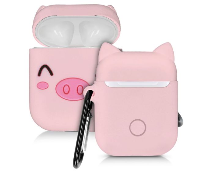 KWmobile Flexible Silicone Airpods Case (48919.02) Θήκη Σιλικόνης για Airpods - Pig Pink