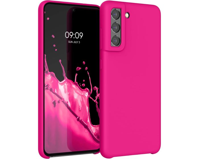 KWmobile Hard Rubber Case Θήκη Σιλικόνης (55487.77) Neon Pink (Samsung Galaxy S21 FE 5G)