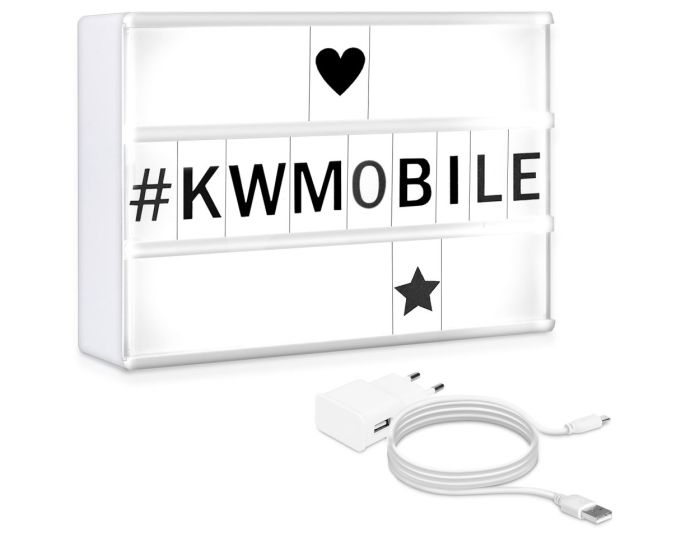 KWmobile Led Cinema Light Box (44818.02.01) Φωτεινός Πίνακας Διαστάσεων A5 (126 Black Letters & 2m USB Cable)