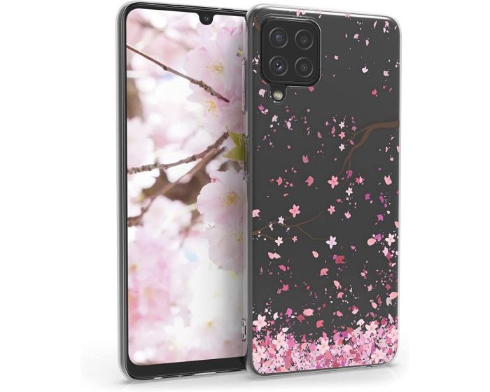 KWmobile Slim Fit Gel Case Cherry Blossoms (55498.01) Θήκη Σιλικόνης Διάφανη / Ροζ (Samsung Galaxy A22 4G)