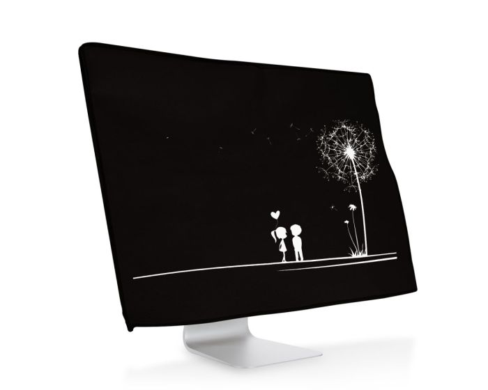 KWmobile Monitor Screen Display Protector (43615.02) Κάλυμμα Οθόνης - Dandelion Love Black (iMac 21.5'')