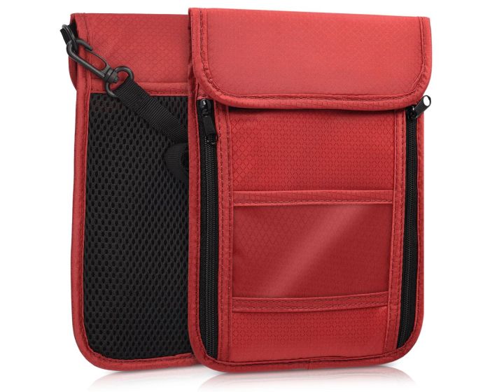KWmobile Neck Pouch for Travelling RFID Anti Theft (41280.20) Red