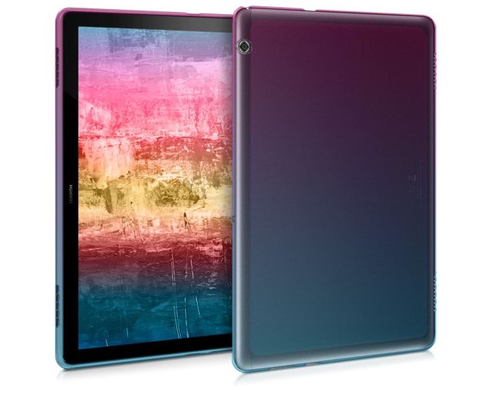 KWmobile TPU Silicone Case (46675.01) Dark Pink / Blue / Transparent (Huawei MediaPad T5 10.1)