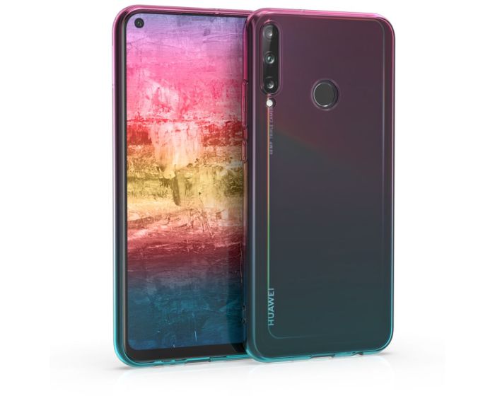 KWmobile TPU Silicone Case (52036.01) Dark Pink / Blue / Transparent (Huawei P40 Lite E)