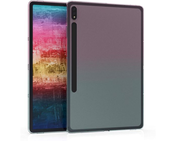 KWmobile TPU Silicone Case (52922.01) Dark Pink / Blue / Transparent (Samsung Galaxy Tab S7 Plus 12.4 / S8 Plus 12.4)