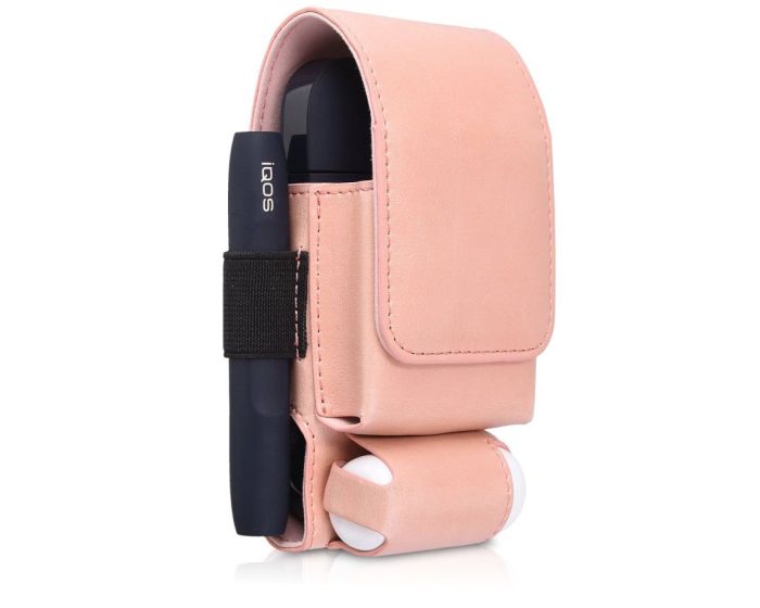 KWmobile PU Leather 3 in 1 Protective Case Magnetic Clip (43831.81) Θήκη Αποθήκευσης - Μεταφοράς για το IQOS Starter Kit - Rose Gold