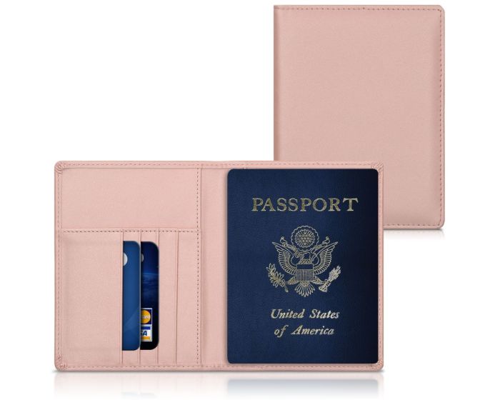 KWmobile RFID Signal Block Passport & Credit Card Case (41423.81) Θήκη Καρτών και Διαβατηρίου Rose Gold