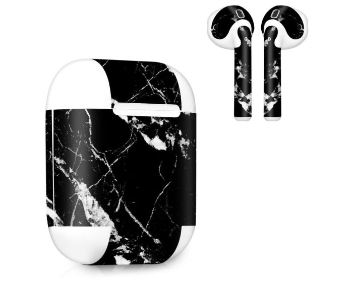 KWmobile Set of Stickers Αυτοκόλλητα για τα Apple AirPods (44530.03) Marble Black White