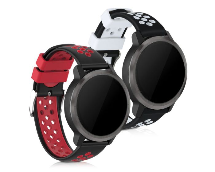 KWmobile Silicone Watch Strap (50440.01) 2x Λουράκια Σιλικόνης Red / White (Garmin Vivomove 3 / Venu)