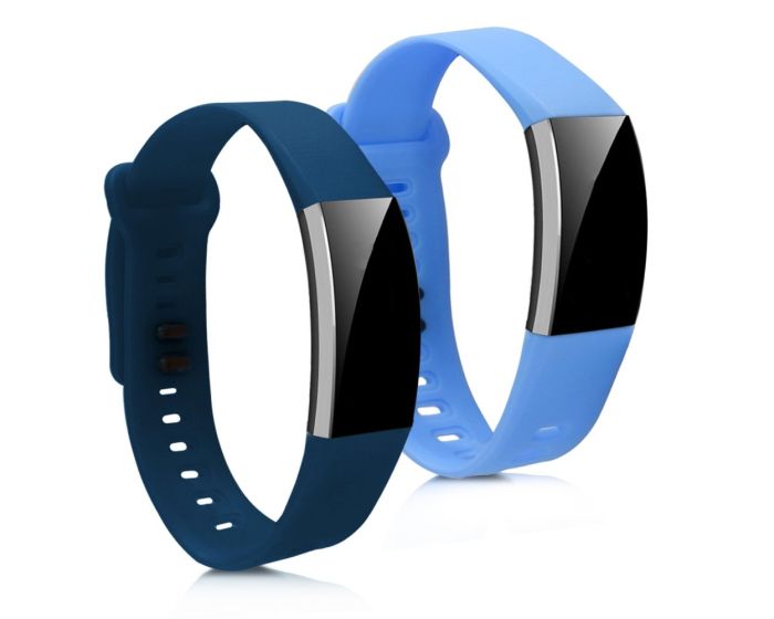 KWmobile Silicone Watch Strap (43318.04) 2x Λουράκια Σιλικόνης Light Blue / Dark Blue (Huawei Band 2 / 2 Pro)