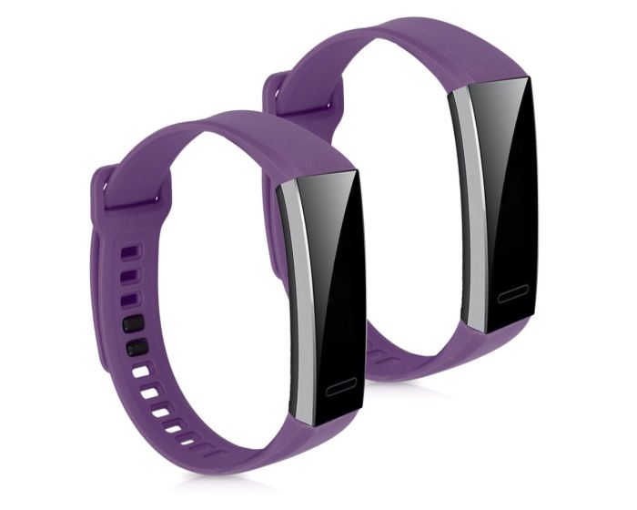 KWmobile Silicone Watch Strap (43318.45) 2x Λουράκια Σιλικόνης Violet / Violet (Huawei Band 2 / 2 Pro)