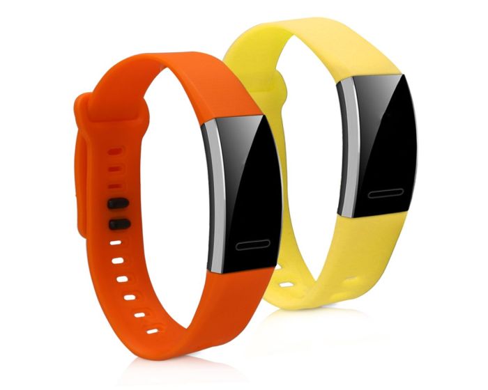KWmobile Silicone Watch Strap (43318.06) 2x Λουράκια Σιλικόνης Yellow / Orange (Huawei Band 2 / 2 Pro)