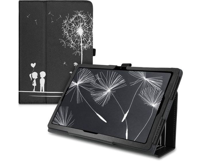 KWmobile Slim Cover Case (53387.01) με δυνατότητα Stand - Dandelion Love White / Black (Samsung Galaxy Tab A7 10.4 2020 / 2022)
