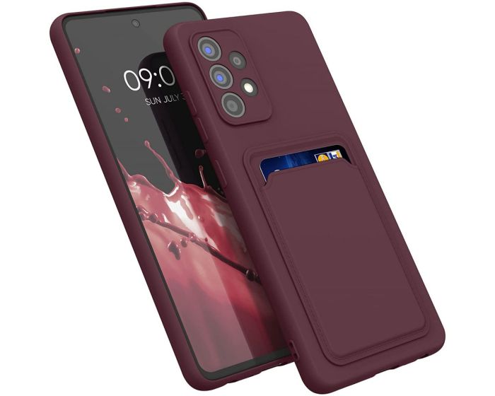 KWmobile TPU Silicone Case with Card Holder Slot (55083.190) Tawny Red (Samsung Galaxy A52 / A52s)