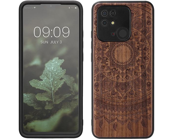 KWmobile Wooden Case Indian Sun (59468.05) Θήκη Ξύλινη Walnut (Xiaomi Redmi 10C)