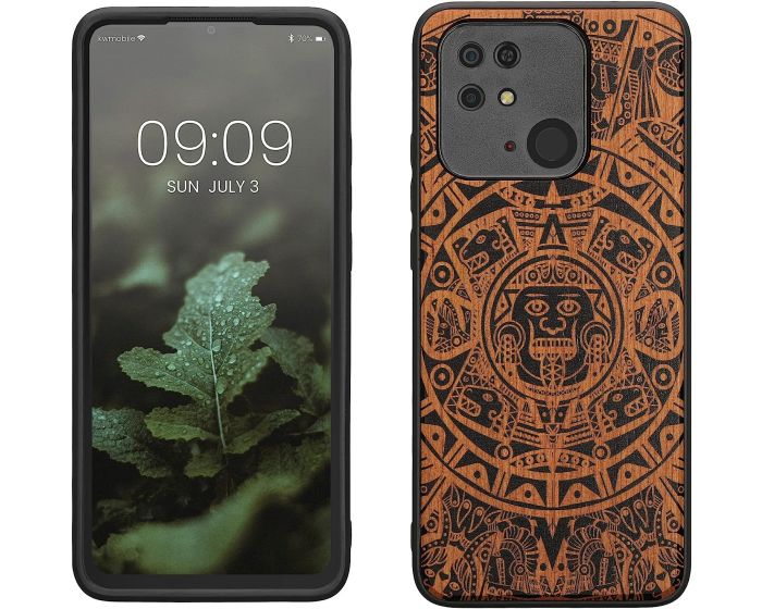 KWmobile Wooden Case Mayan Calendar (59468.03) Θήκη Ξύλινη Cherrywood (Xiaomi Redmi 10C)