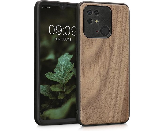 KWmobile Wooden Case (59235.18) Θήκη Ξύλινη Walnut Dark Brown (Xiaomi Redmi 10C)