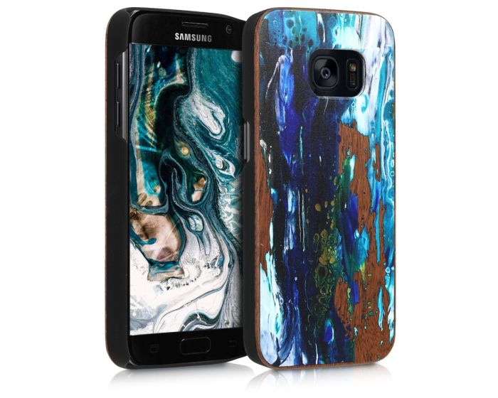 KWmobile Wooden Case Watercolor Waves (46853.01) Ξύλινη Θήκη (Samsung Galaxy S7)
