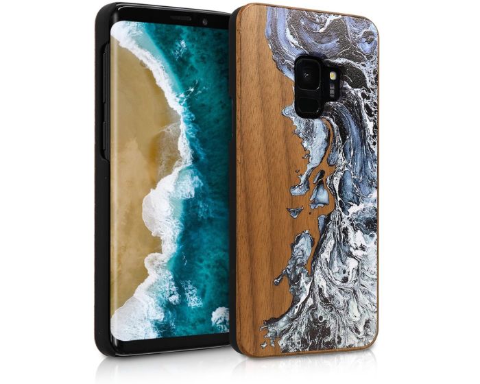 KWmobile Wooden Case Watercolor Waves (46075.01) Ξύλινη Θήκη (Samsung Galaxy S9)