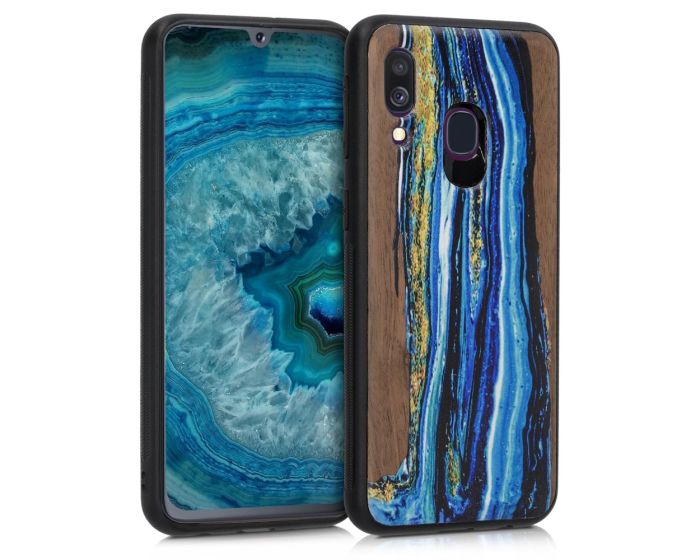KWmobile Wooden Case Watercolor Waves (48552.02) Ξύλινη Θήκη (Samsung Galaxy A40)