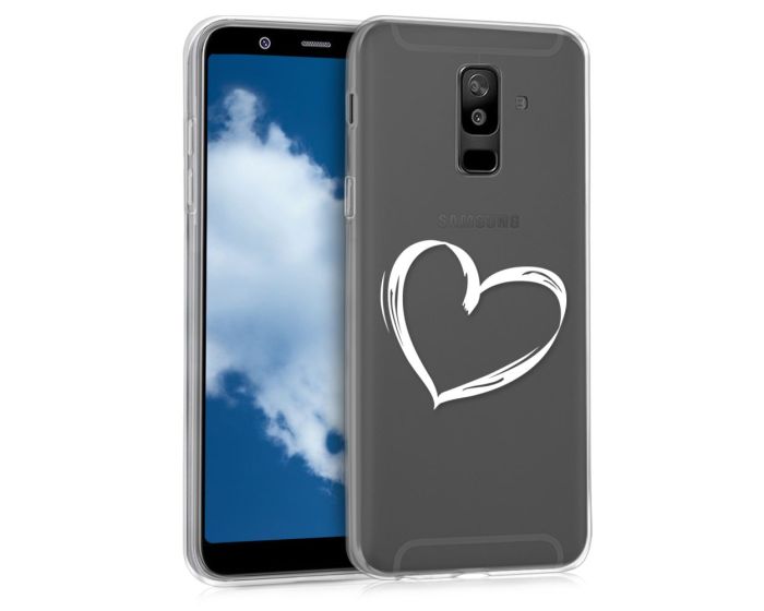 KWmobile Slim Fit Gel Case Brushed Heart (45261.01) Θήκη Σιλικόνης Διάφανη / Λευκή (Samsung Galaxy A6 Plus 2018)