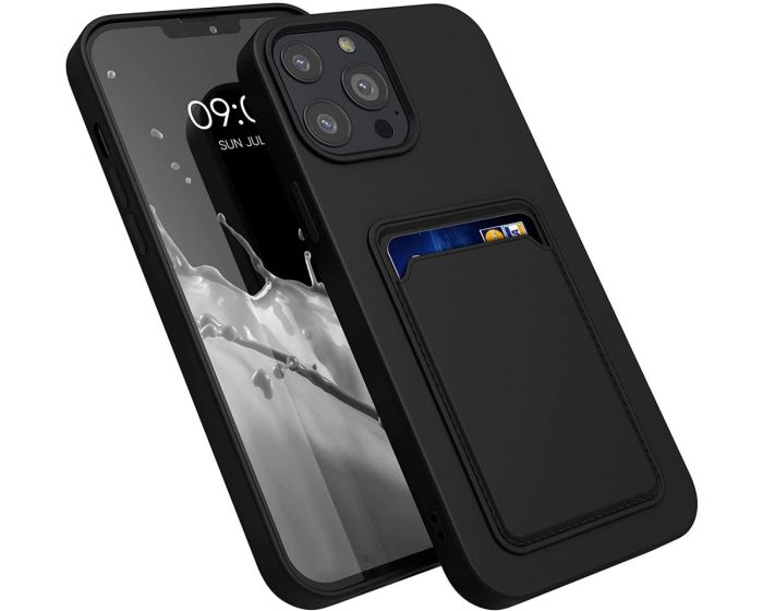 KWmobile TPU Silicone Case with Card Holder Slot (55982.01) Black (iPhone 13 Pro Max)
