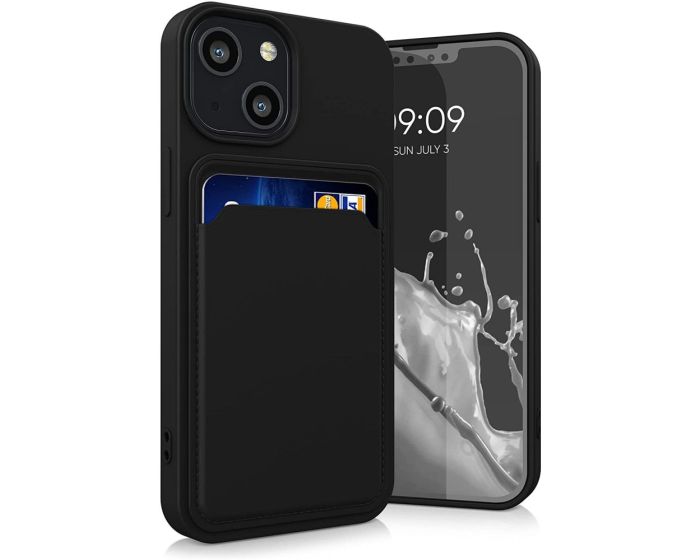 KWmobile TPU Silicone Case with Card Holder Slot (55938.01) Black (iPhone 13 Mini)
