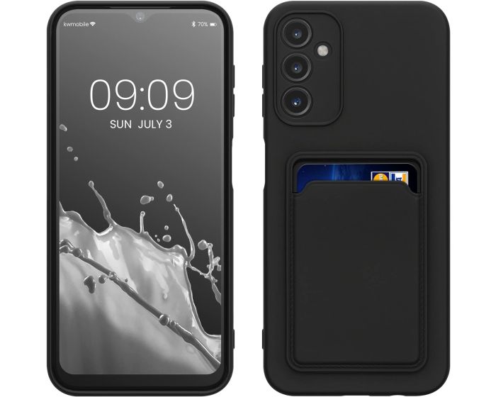 KWmobile TPU Silicone Case with Card Holder Slot (61352.01) Black (Samsung Galaxy A14 4G / 5G)