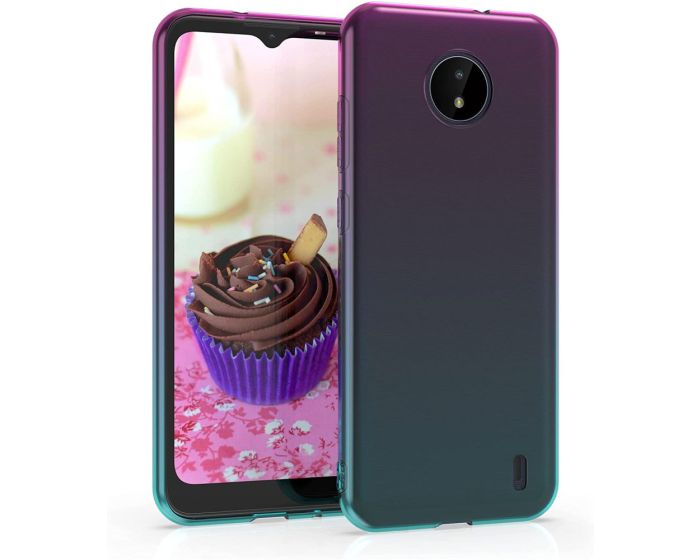 KWmobile TPU Silicone Case (54862.01) Dark Pink / Blue / Transparent (Nokia C10 / C20)